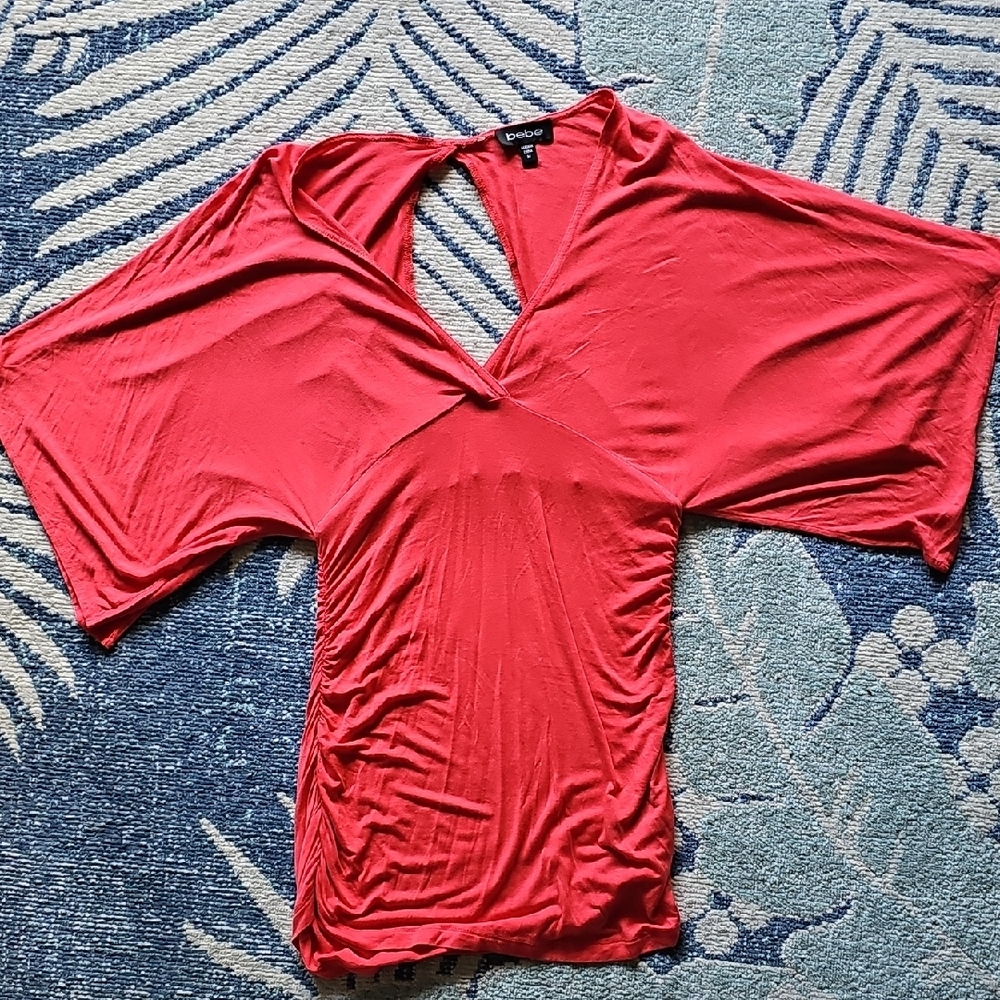 Bebe Vibrant Coral Blouse